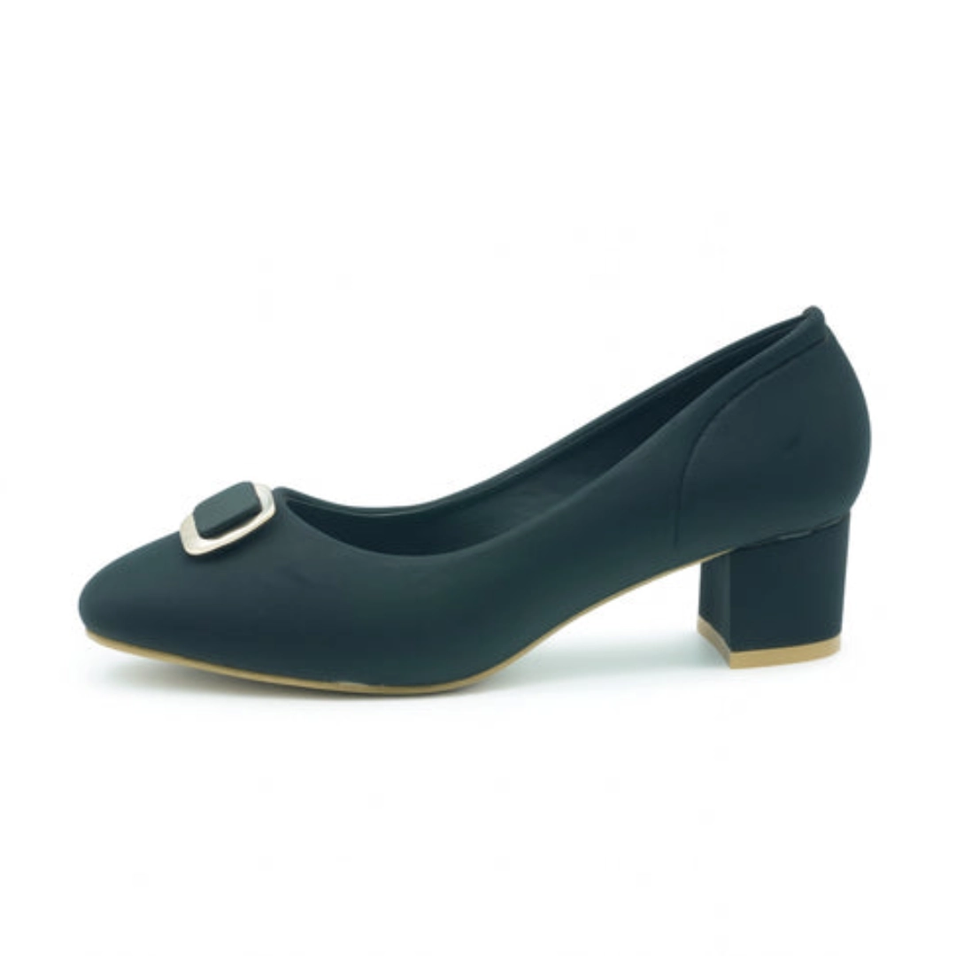 Elegant Black Block Heels K105